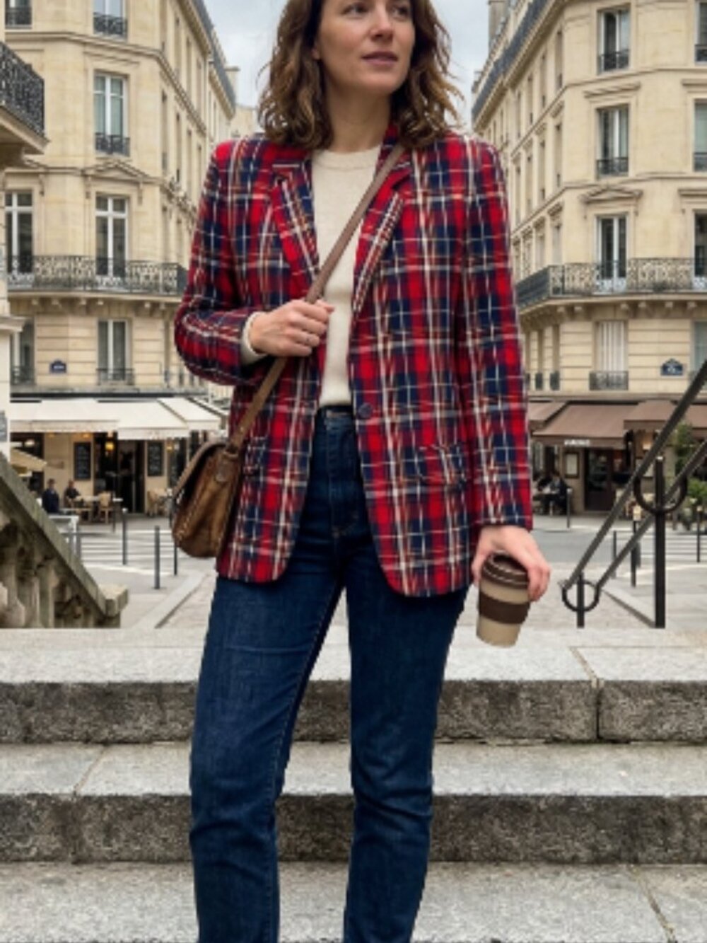 Pendleton Blazer Women's 4P Petite Red Tartan Plaid Preppy Americana Vintage 80s